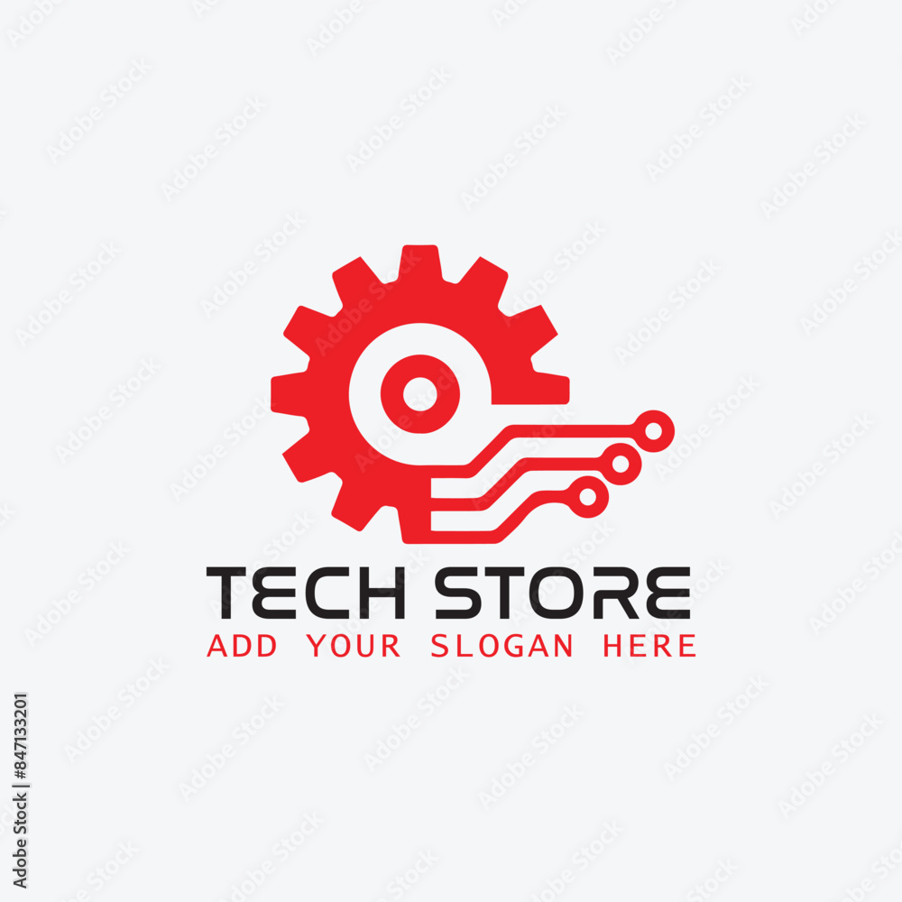 tech store logo design vector