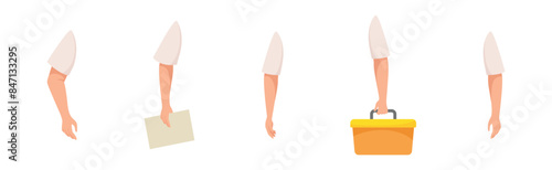 Man Builder Character Constructor Arm Body Part Vector Set