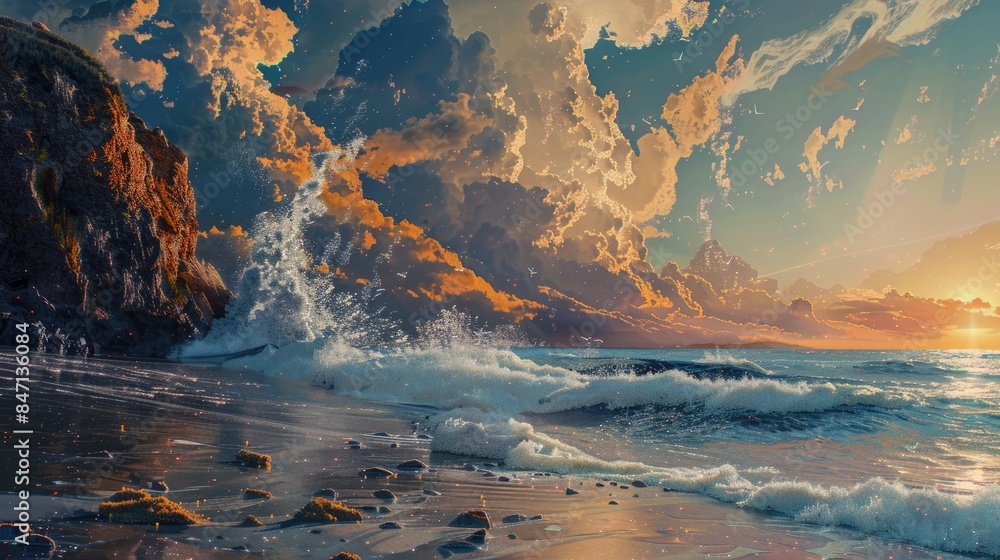 Naklejka premium Ocean s Edge