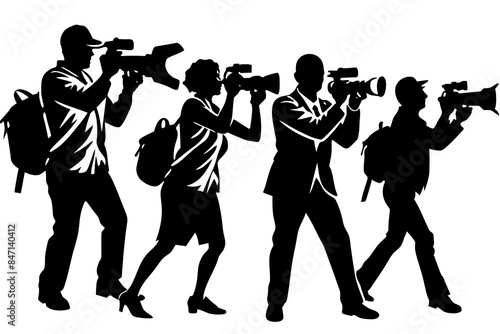 Captured by photographers working around the world vector silhouette 