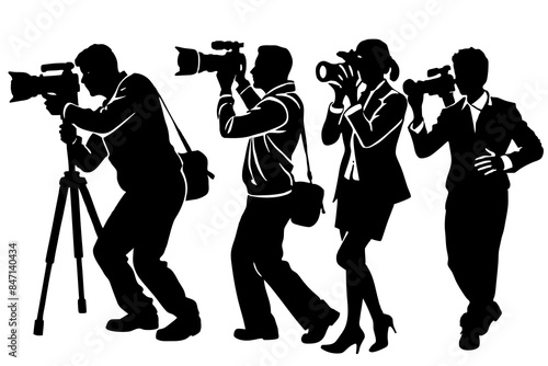 Captured by photographers working around the world vector silhouette 