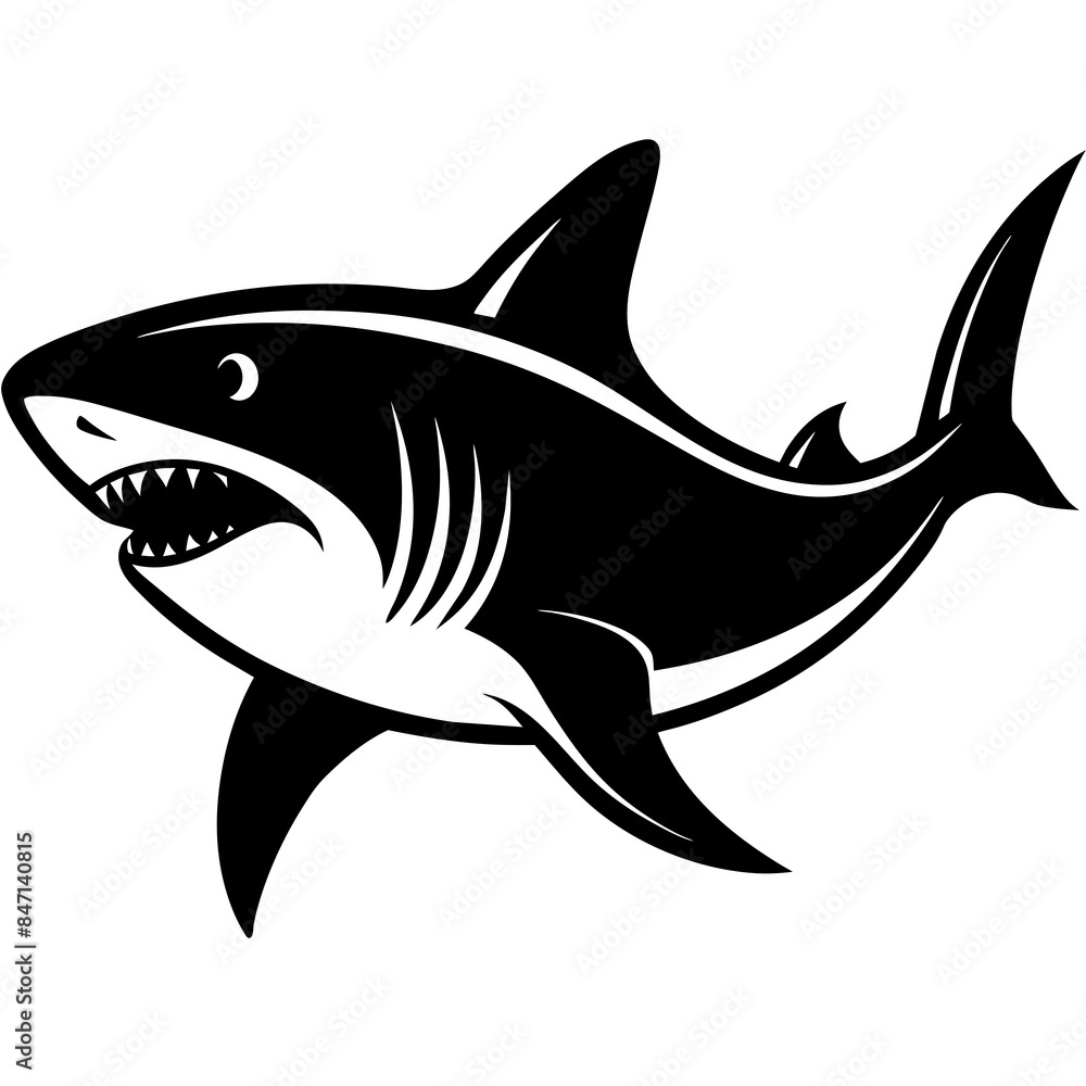 Shark vector silhouette on white background Shark vector silhouette on white background