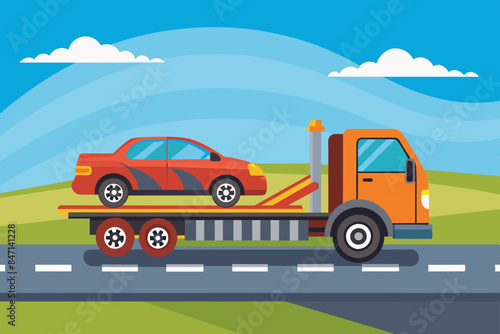 Generic unwanted vehicles loaded onto towing or recovery breakdown trucks