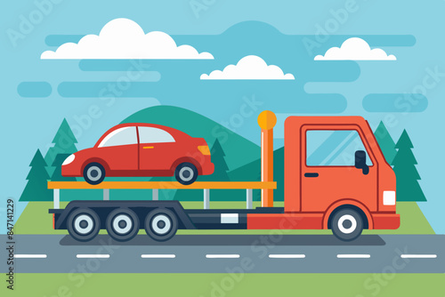 Generic unwanted vehicles loaded onto towing or recovery breakdown trucks