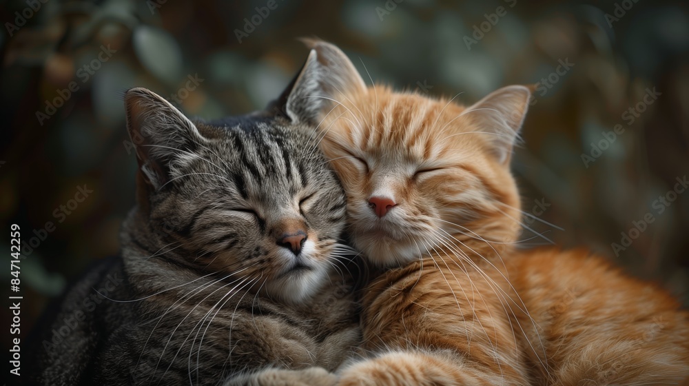 Two Cats Embracing in Golden Sunlight Two Cats Embracing in Golden Sunlight