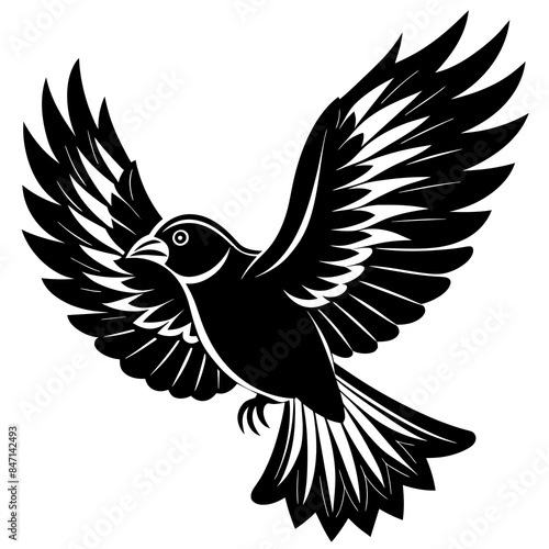 a graceful silhouette of a bird in flight with vector illustration © Puspanjali