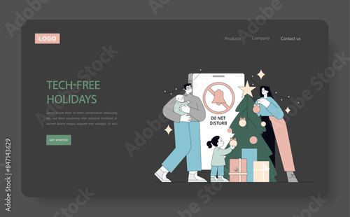 Digital Detox. Flat Vector Illustration