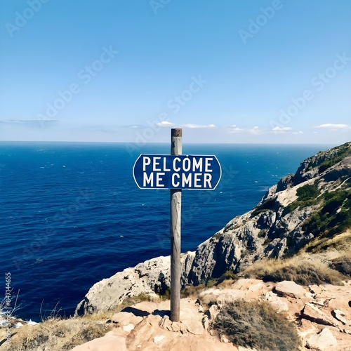 Seaside Serenity Tranquil Mediterranean Coastline on a Clear Day