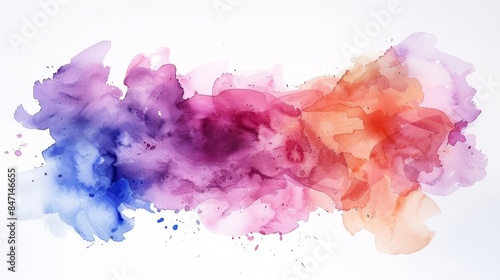 Abstract watercolor background with colorful splashes and textured brushstrokes.