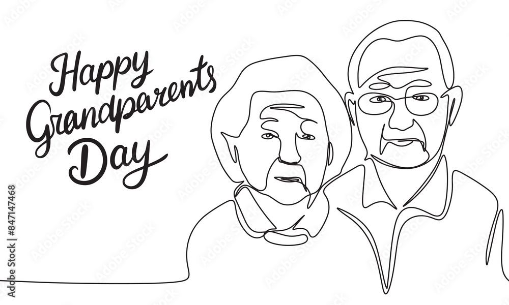 Line art Grandparents Day text lettering banner concept. Hand drawn vector art. Line art Grandparents Day text lettering banner concept. Hand drawn vector art.