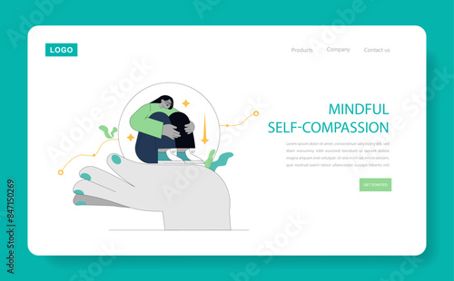 Compassion Focused Therapy. Flat Vector Illustration