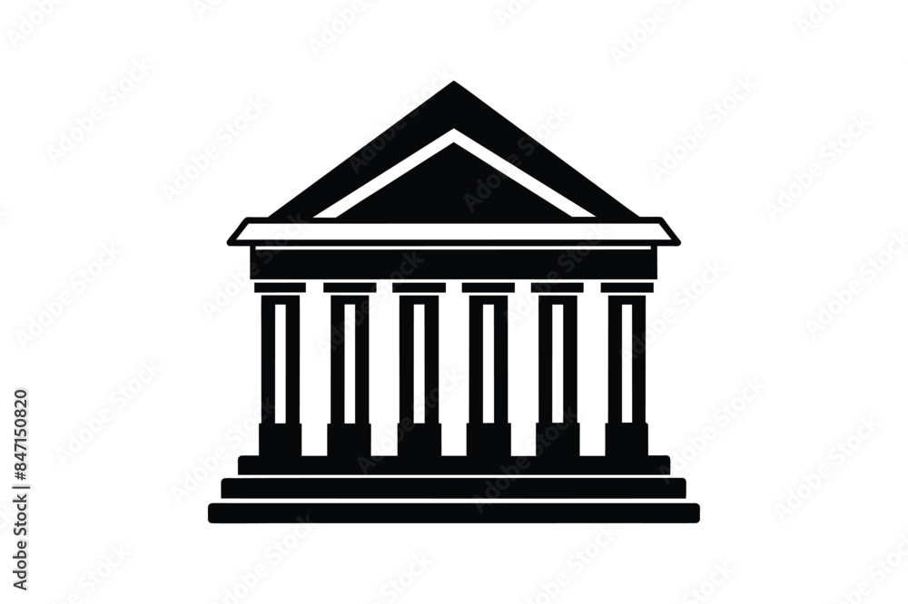 Classic Bank Building vector illustration silhouette, High-Quality Vector Illustration for Business and Finance Classic Bank Building vector illustration silhouette, High-Quality Vector Illustration for Business and Finance