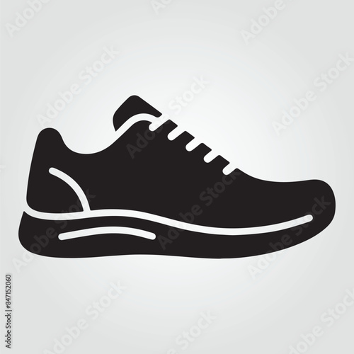 simple and minimal silhouette vector illustrations of a Shoe on a white background