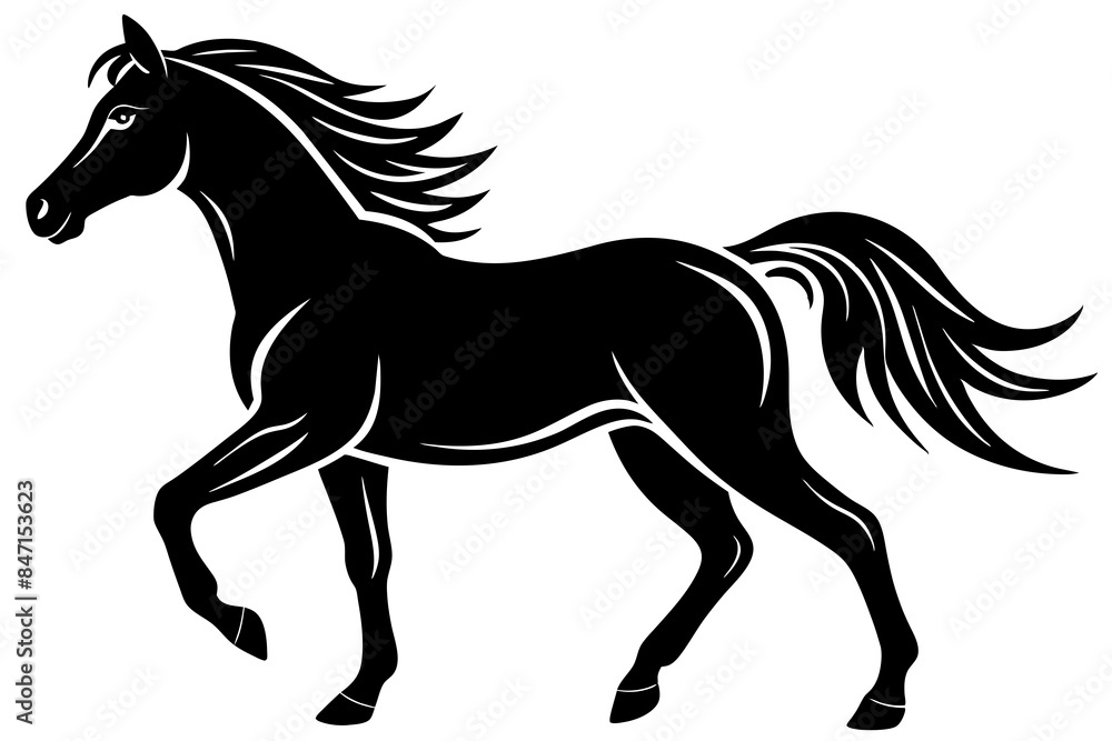 Obraz premium Horse silhouette vector illustration