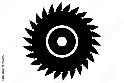circular saw blade icon silhouette vector illustration