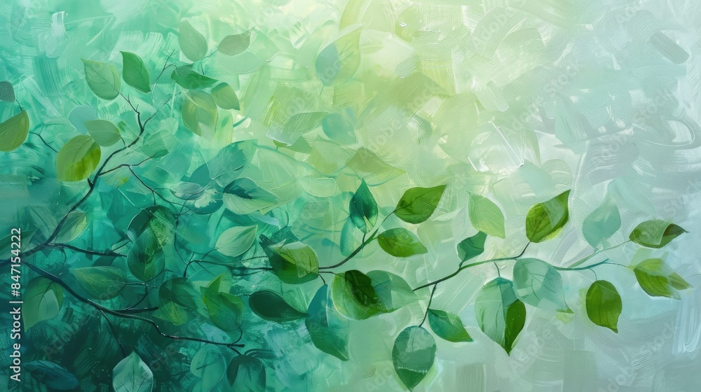 Vibrant green leaves dance in the gentle summer breeze standing alone Vibrant green leaves dance in the gentle summer breeze standing alone