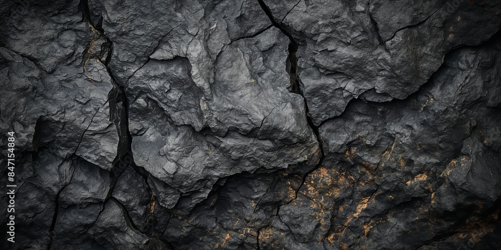 Textured Black Rock Surface with Glittering Mineral Deposits Evoking Raw Natural Beauty Textured Black Rock Surface with Glittering Mineral Deposits Evoking Raw Natural Beauty