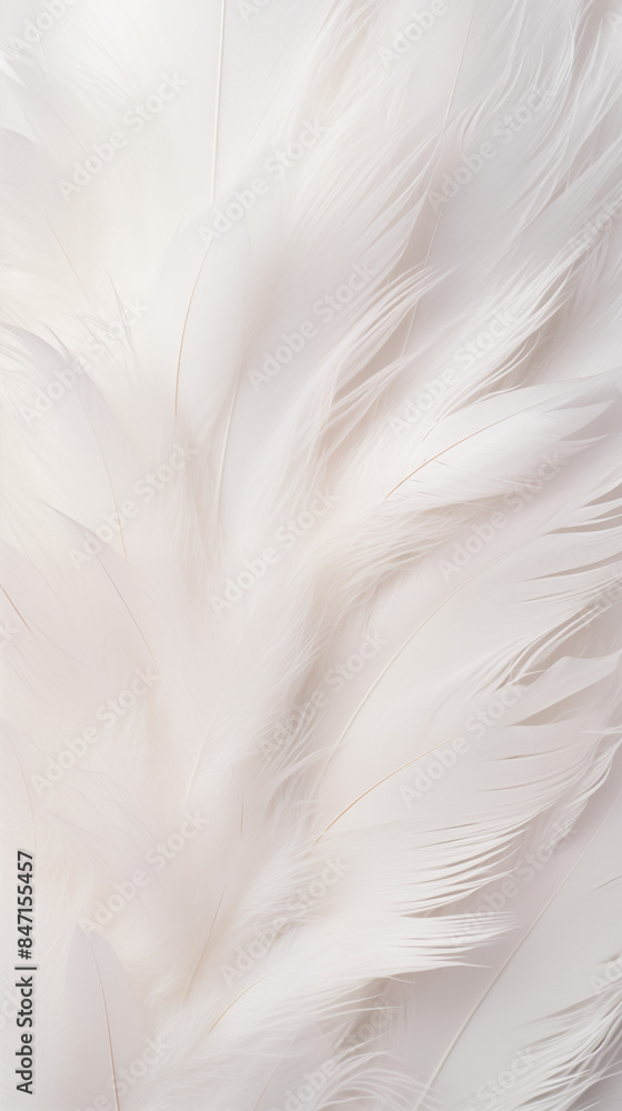 Fototapeta premium Pattern Background Abstract Image, White Feathers Texture, Wallpaper, Background, Cell Phone Cover and Screen, Smartphone, Computer, Laptop, Format 9:16 and 16:9 - PNG