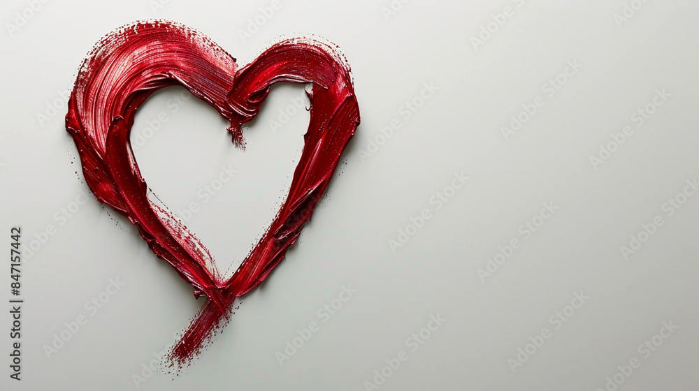 wide horizontal valentine day background image of maroon color abstract heart shape line drawing sketch drawn on a white background with empty space for texts wide horizontal valentine day background image of maroon color abstract heart shape line drawing sketch drawn on a white background with empty space for texts
