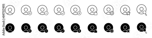 User web icon in line style. Profile of a person in social networks collection. Vector illustration.