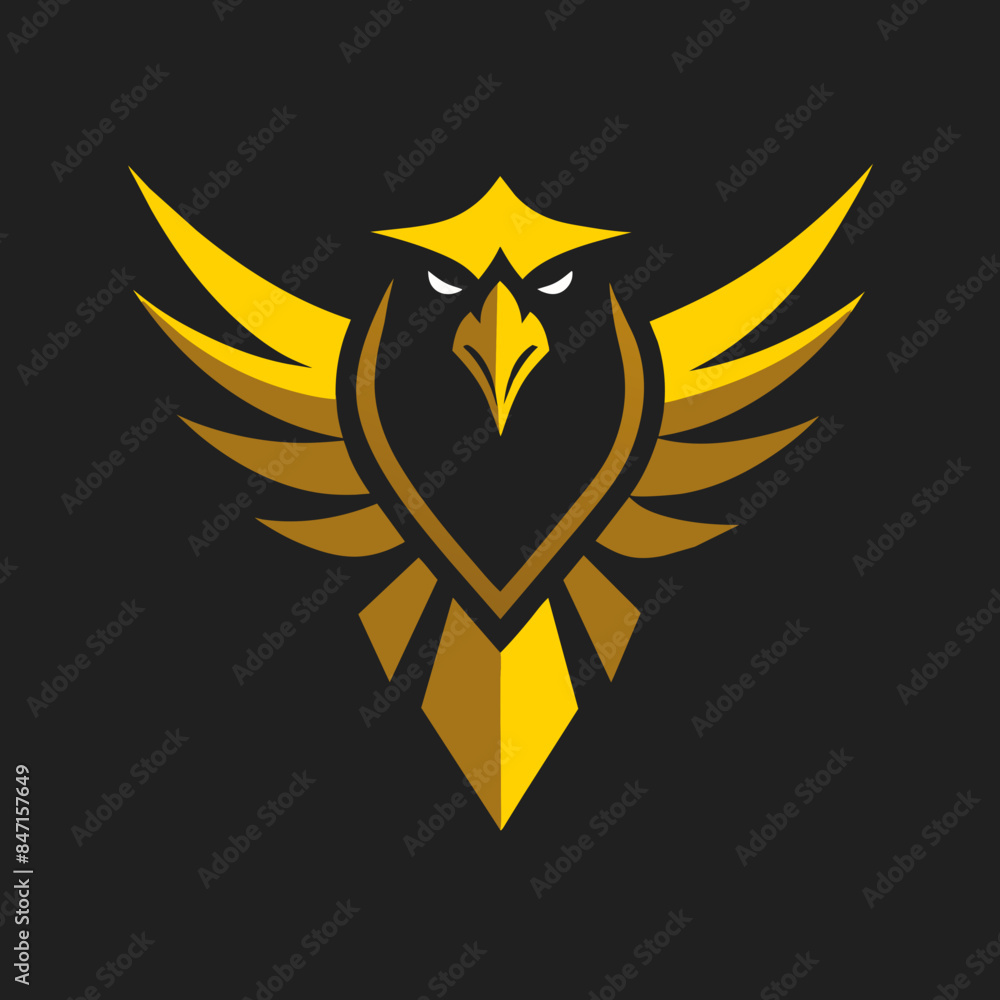 Obraz premium Golden Eagle Club Logo Vector: Radiating Luxury and Refinement | Elegant, Premium Style Logo Design