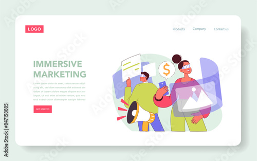 immersive marketing. Flat Vector Illustration