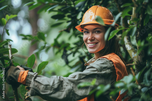 Wallpaper Mural smiling Woman in Agricultural Field - Farming and Agriculture Concept Torontodigital.ca
