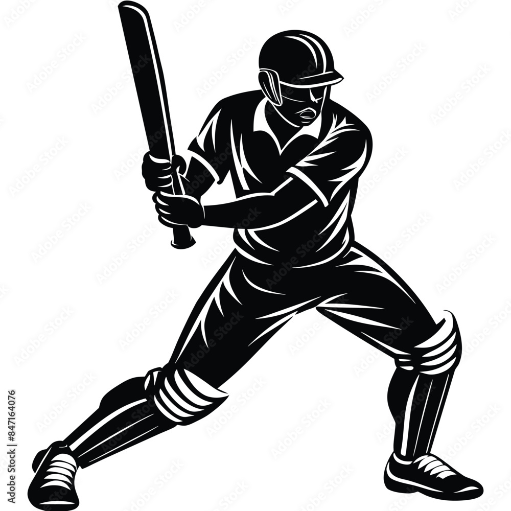 Silhouette of a Cricket player Silhouette of a Cricket player
