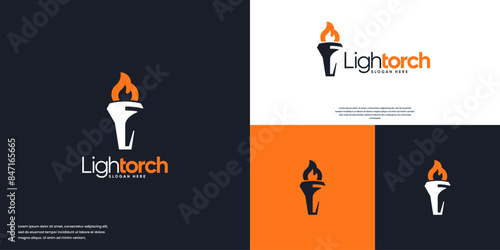 the spirit of competition, with torch flame, Olympics, sports design logo.