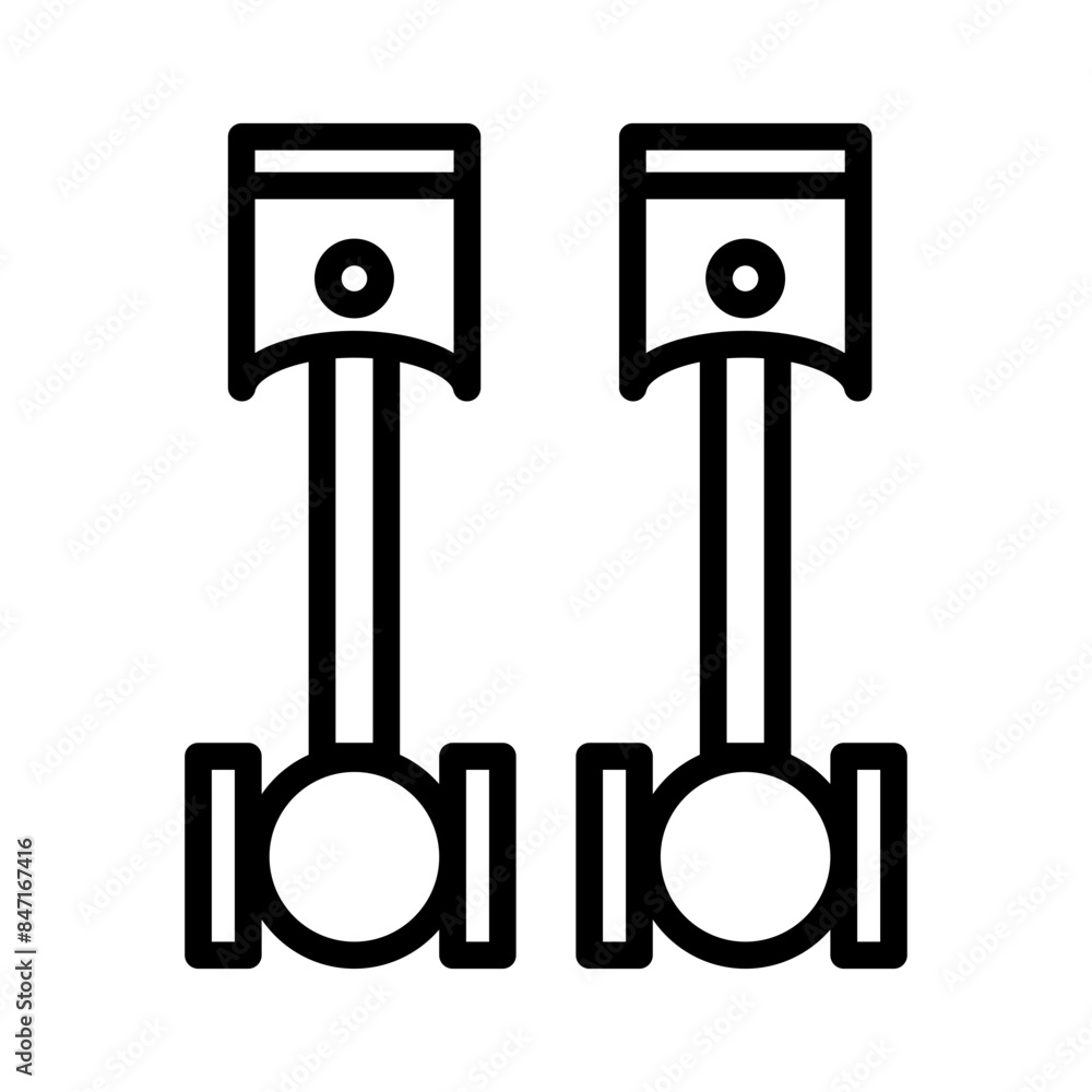 Piston part line icon. Motorcycle part. Motorcycle spare part icon isolated on white background. Transparent background, minimalist symbol. Vector images Piston part line icon. Motorcycle part. Motorcycle spare part icon isolated on white background. Transparent background, minimalist symbol. Vector images