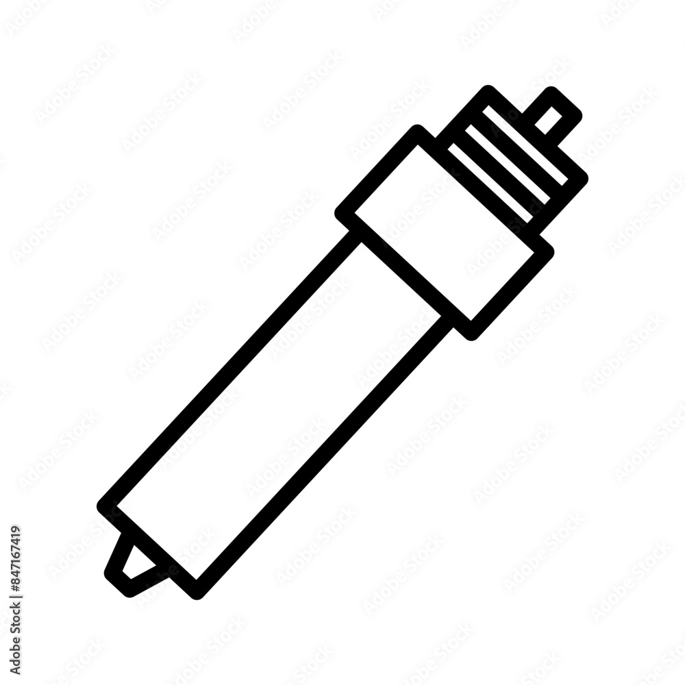 Spark plug line icon. Motorcycle part. Motorcycle spare part icon isolated on white background. Transparent background, minimalist symbol. Vector images Spark plug line icon. Motorcycle part. Motorcycle spare part icon isolated on white background. Transparent background, minimalist symbol. Vector images