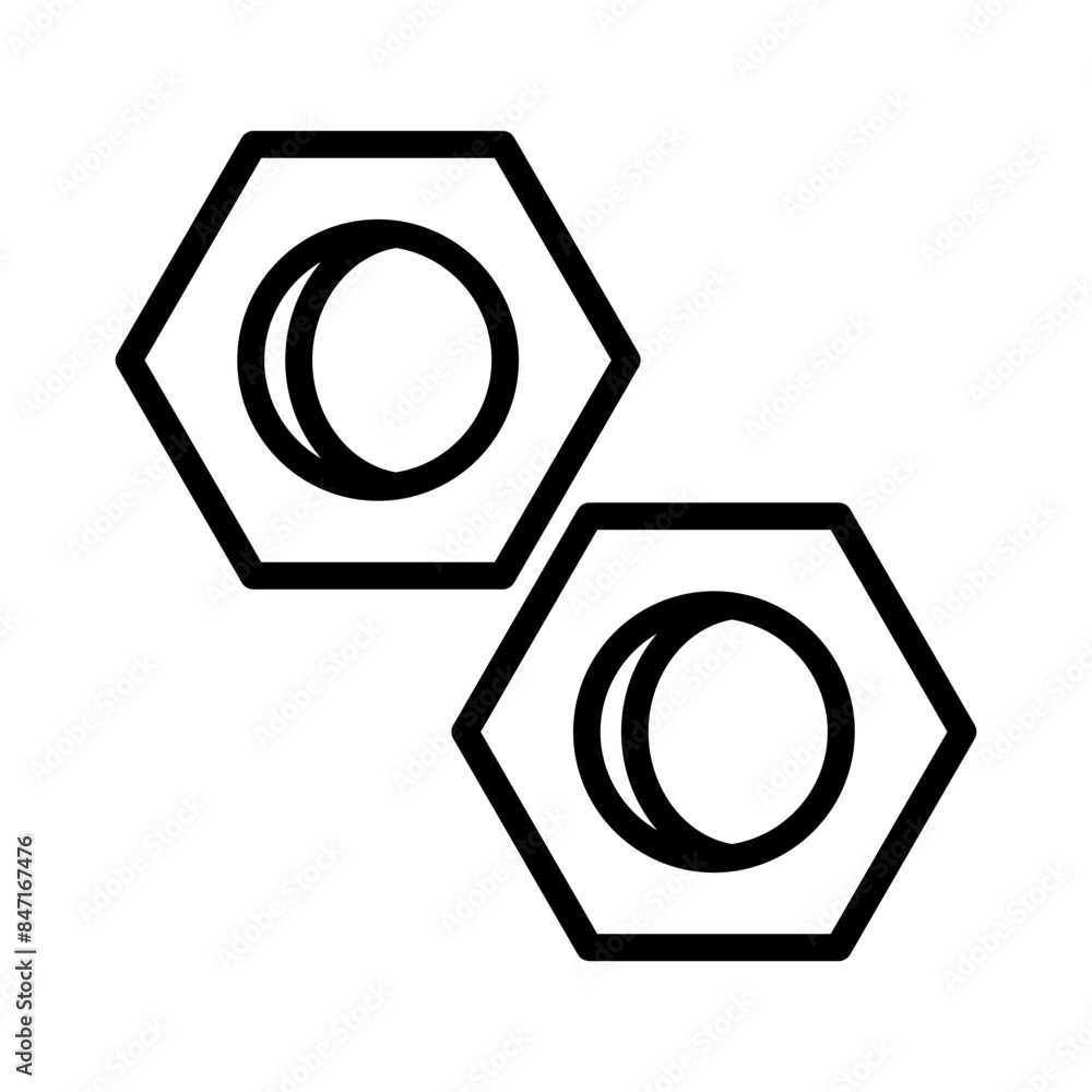 Bolt line icon. Motorcycle part. Motorcycle spare part icon isolated on white background. Transparent background, minimalist symbol. Vector images Bolt line icon. Motorcycle part. Motorcycle spare part icon isolated on white background. Transparent background, minimalist symbol. Vector images