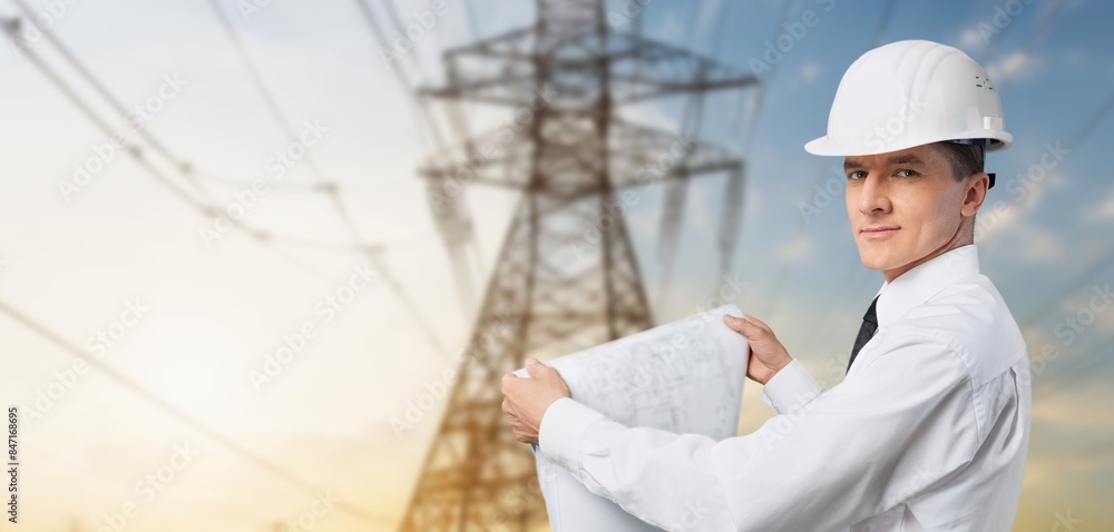 electrical engineer checking power station electrical engineer checking power station