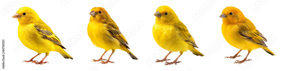Collection set of canary birds isolated on transparent background Collection set of canary birds isolated on transparent background