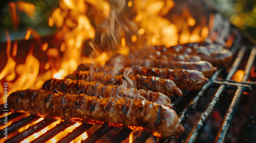 sausage, merguez on a barbecue grill, sausage on a bbq, summer party, roasted meat, chicken, pork, lamb, spicy meat, flames, traditional barbecue, american food, grilled meat, grill sausage, merguez on a barbecue grill, sausage on a bbq, summer party, roasted meat, chicken, pork, lamb, spicy meat, flames, traditional barbecue, american food, grilled meat, grill