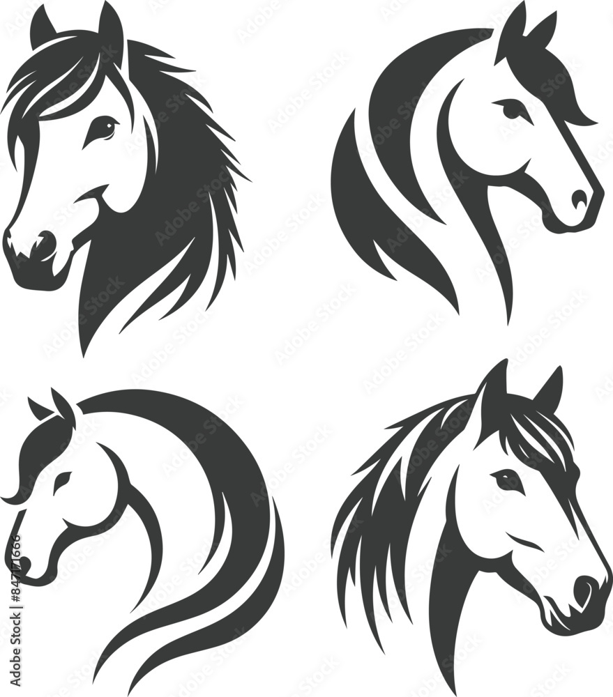 Dynamic Horse Silhouette Vector Art Collection for Bold Branding Dynamic Horse Silhouette Vector Art Collection for Bold Branding