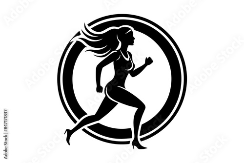 lady running vector illustration