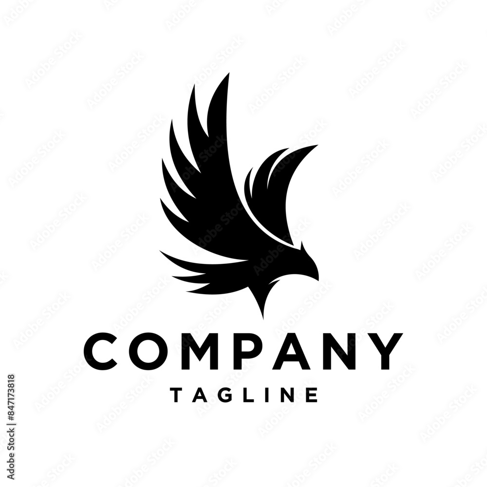 Fly eagle hawk falcon flight wing vector logo design Fly eagle hawk falcon flight wing vector logo design
