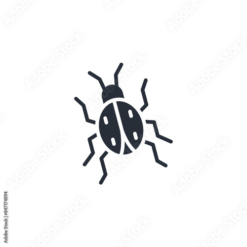 ladybug icon. vector.Editable stroke.linear style sign for use web design,logo.Symbol illustration. © zumrotul