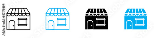 Local Retail Store Icon Ideal for Shopping and Community Business Designs