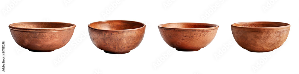 Collection set of clay bowl isolated on transparent background Collection set of clay bowl isolated on transparent background