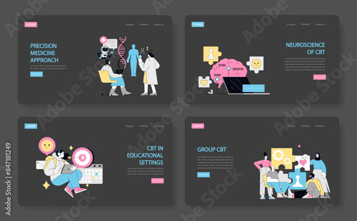Cognitive Behavioral Therapy. Flat Vector Illustration