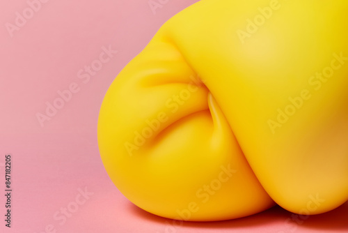 Yellow thick material flowing down while simulating fat folds