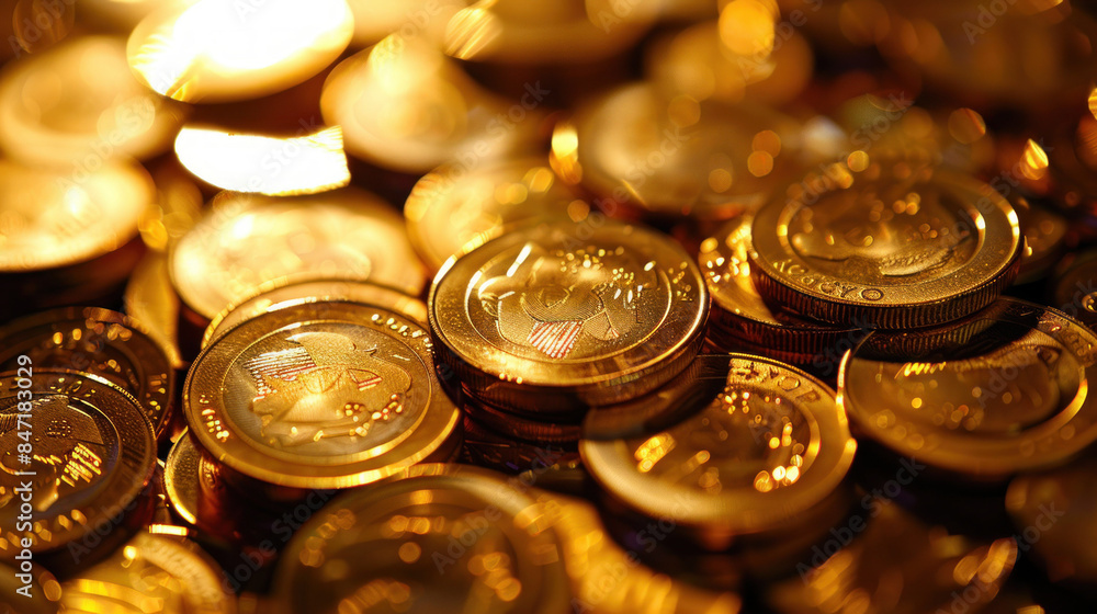 Pile of Shiny Gold Coins. Generative ai Pile of Shiny Gold Coins. Generative ai