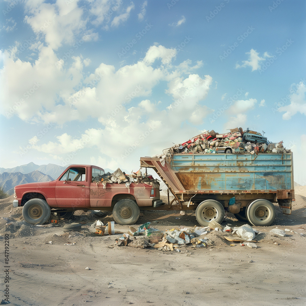 Truck with garbage Truck with garbage
