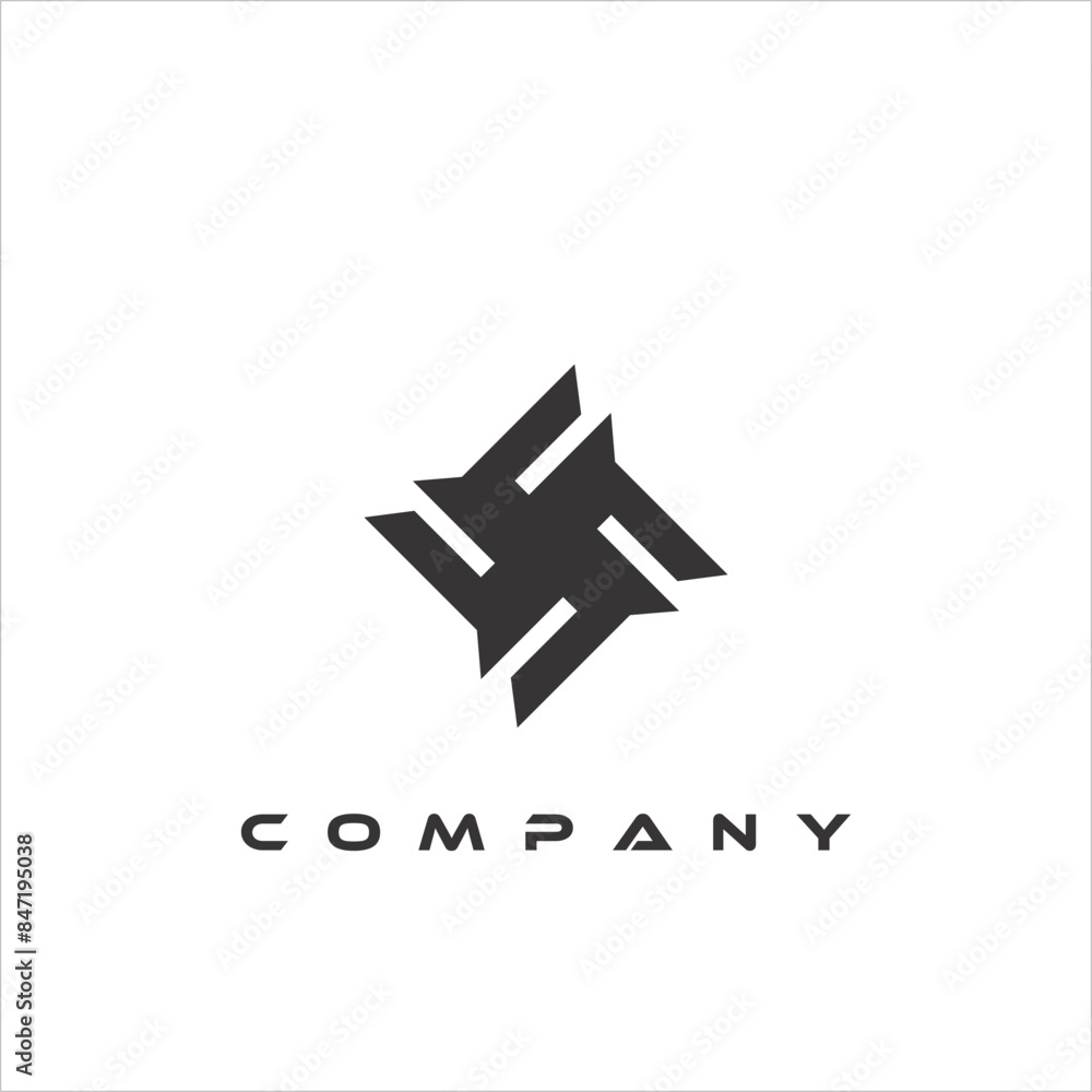 Symmetrical and elegant abstract logo in black Symmetrical and elegant abstract logo in black