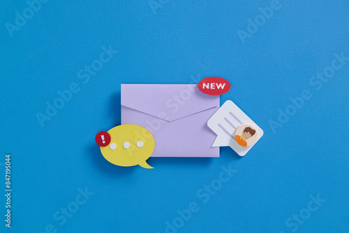 Open the Email envelope with new comment icon