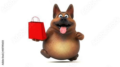 Fun german shepher dog - 3D Animation photo