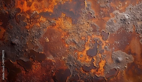 Rusty Metal Surface with Corrosion and Oxidation Patterns