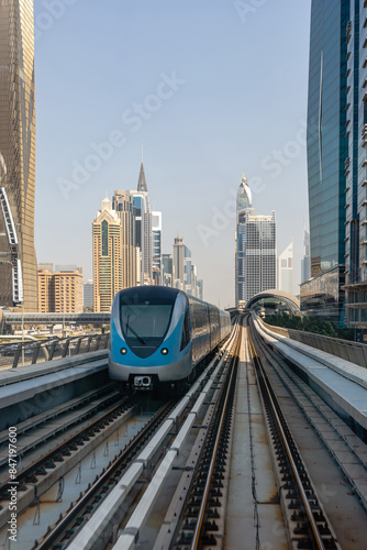 Dubai Metro Train Approaching
